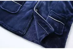 Imagem do Pijama de flanela espessa de manga comprida forrado de lã quente masculino, pijama caseiro casual para jovens, inverno