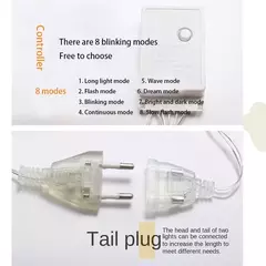 LED Fairy String Luzes De Natal, Floco De Neve Cortina, Guirlanda Impermeável, Festa De Feriado, Decoração De Natal, 3.5m, 2024 - loja online