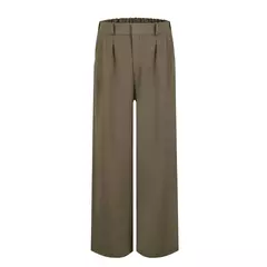Imagem do Calça larga de linho de algodão feminina, comprimento total, casual, monocromática, solta, cintura alta, reto, botão, verão