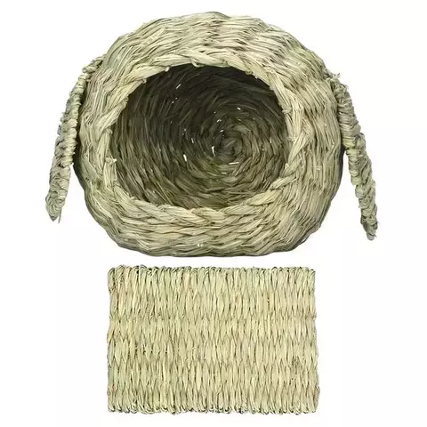 Casa de coelho artesanal para coelhos e cobaias, Hideaway e Playhouse, cabana confortável, natural