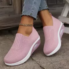 Mulas de plataforma ortopédicas antiderrapantes para mulheres, sapatos de caminhada para senhoras, cunha respirável, tênis femininos com almofada de ar, 2024 - comprar online