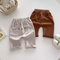 Imagem do Calças PP de Cintura Elástica Feminina, Calças de Orelhas de Coelho 3D, Calças Fit Exterior, Bebê, Meninas, Novo, Primavera, Outono