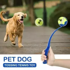 Pet jogando vara cão mão jogando bola brinquedos pet tênis lançador pólo atividades ao ar livre cães treinamento brinquedos suprimentos para animais de estimação - comprar online