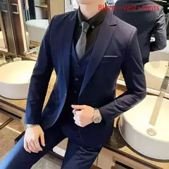 Terno de escritório formal masculino, terno fino casual masculino, vestido de noiva, moda boutique, monocromático, colete noivo, noivo