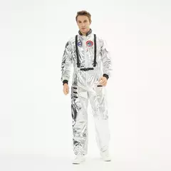 Imagem do Halloween cosplay astronauta traje feminino e masculino astronauta macacão adulto espaço terno tira S-2XL