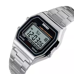 Skmei-Relógio digital à prova d'água para homens, pulseira de aço inoxidável, display LED, relógios esportivos casuais, moda, 1123 - comprar online