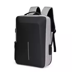 Mochila com carapaça dura casual masculina, anti-roubo, alta capacidade, viagem, carregamento USB, negócio, bolsa para computador masculino, moda