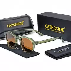 CATERSIDE-Óculos Retro Polarizados para Homens e Mulheres, Quadro Ultraleve, Óculos de Sol Polígono, Óculos de Viagem Ao Ar Livre, Alta Qualidade, TR90 - loja online