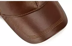 Boné de beisebol de couro verdadeiro para homens, boné de couro real, orelha exterior, novo estilo, inverno quente, 2022 - Wolf Magazine