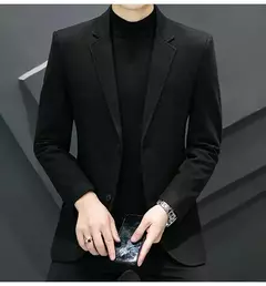 Jaqueta britânica de terno fino masculina, blazer de alta qualidade, tendência simples de moda empresarial, melhor homem cavalheiro - loja online