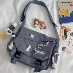 Bolsa Crossbody Japonesa de Grande Capacidade para Mulheres, Bolsas de Nylon, Ombro, Workwear Retro, Carteiro Bolsas