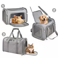 Imagem do Bolsa portátil para transportar cães e gatos, mochila lateral macia para transportar animais de estimação, bolsas de viagem para cães, transporte aprovado pela companhia aérea, bolsa para animais de estimação