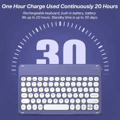 Português Teclado sem fio para Apple Xiaomi Huawei Samsung Mouse Bluetooth para iOS Android Sistema Windows Round Keycaps Big Battery - Wolf Magazine