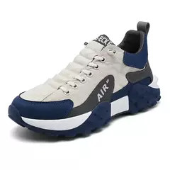 Sapato esportivo casual masculino com cadarço, tênis para papai, sola grossa, pé de ajuda baixo, 4 estações, moda - comprar online