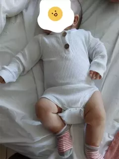 Imagem do Conjunto de roupas para bebê recém-nascido menino e menina, feito de algodão, com nervuras, manga longa, bodysuit e calça, cor sólida