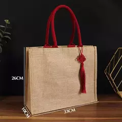 Imagem do Sacolas de juta com lenço para dama de honra, bolsa de praia retro, despedida de solteira personalizada, presentes para namorada