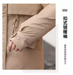 Imagem do Parka longa de lã com capuz feminino com gola de pele, casaco fino, roupas acolchoadas, neve quente, moda inverno, novo, 2023