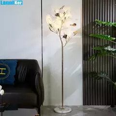 Ginkgo Leaf Lâmpada de assoalho decorativa para sala de estar, lâmpada vertical nórdica, lâmpada de cabeceira simples, personalidade criativa, moderna
