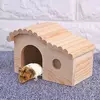 Portátil de madeira Dormir Camas, anti-ácaro, pequeno animal Cozy House, Hamster Montagem Cottage, Pet Supplies