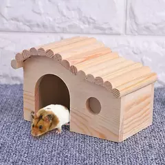 Portátil de madeira Dormir Camas, anti-ácaro, pequeno animal Cozy House, Hamster Montagem Cottage, Pet Supplies