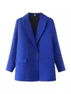 TRAF-Blazer de trespassado feminino, gola entalhada, manga comprida, chique, senhora do escritório, casaco vintage, casacos femininos, tops elegantes, moda