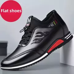 Sapato de couro verdadeiro masculino, tênis casual na moda, aumento de altura invisível de 6cm a 8cm, temporada verão - comprar online