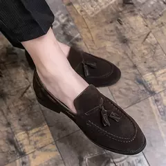 Mocassim preto masculino, mocassim de pedal único, sapato de vestido de negócios marrom, vestido de noiva italiano, tamanho 38-48, novo - loja online