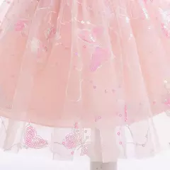 Lzh-vestido de princesa com asa borboleta lantejoulas e bandana para meninas de 0 a 5 anos, 2 partes