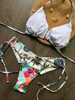 OIINAA-maiô sexy para mulheres, moda praia estampa halter, conjunto de biquíni com renda, maiô verão, moda praia sexy com cordão, 2 peças - loja online