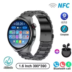 Imagem do LEMFO Y13 relógios inteligentes 2024 1, 6 polegada relógio masculino prova dágua Bússola NFC GPS Monitoramento de Saúde Assistente de Voz Temperatura relógio esportivo