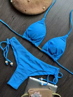 Fato de banho triangular sexy para mulheres, biquínis brasileiros, maiô halter, maiô push up, corrente de metal, biquíni de praia, novo, 2023 - comprar online