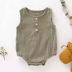 Verão infantil bebê meninos meninas macacão musselina sem mangas recém-nascido macacão moda roupas do bebê - comprar online