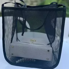 Bolsa de malha de grande capacidade feminina, pacote viagem praia, bolsa de ombro única, bolsa feminina, design Hollow Out, moda