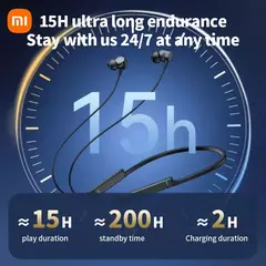 Xiaomi mijiai bs09 enc fone de ouvido sem fio neckband esporte correndo no ouvido fone bluetooth 5.3 fone estéreo alta fidelidade - comprar online