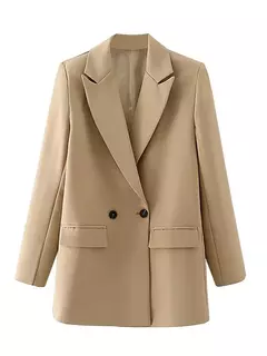 TRAF-Blazer feminino de escritório, preto, bege, cáqui, azul, verde, cinza, casaco de moda, blazers femininos, jaqueta, casacos, 2024 - Wolf Magazine