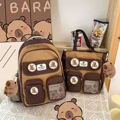 Grande Capacidade Capybara Schoolbag, alça ajustável, mochila versátil, saco de computador impermeável, estudante bonito na internet