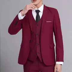 Casaco de terno formal masculino, um botão, preto, azul, vermelho, slim fit, blazer de moda, jaqueta casual, roupas masculinas