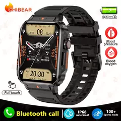Militar ao ar livre GPS esportes relógio inteligente para homens, 1.95 ", freqüência cardíaca, sangue, oxigênio, chamada Bluetooth, SmartWatches para Android, IOS na internet