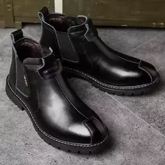 Imagem do Botas de couro vintage para homens, sapato casual, sapato alto, bota Tenis masculina