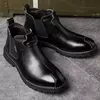 Botas de couro vintage para homens, sapato casual, sapato alto, bota Tenis masculina