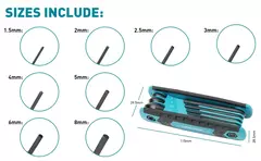 Libron 8 em 1 conjunto de chave allen dobrável, conjunto de chave allen métrica, ferramenta ou dobrável, à prova de violação, conjunto de chave torx portátil, kit de chave estrela - loja online