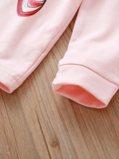 Desenhos animados unicórnio impressão algodão pijama conjuntos para meninas, gola casual, rosa, 2pcs - loja online