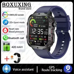Imagem do Xiaomi-relógio inteligente militar para homens, IP68, 5ATM, esportes ao ar livre, rastreador de fitness, monitor de saúde, 1,96 ", chamada BT, novo, 2021