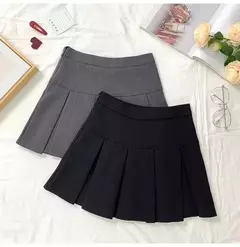 Mini vestido de cintura alta feminino, Cinza, Emagrecimento, Versátil, Anti-Exposição, Saia Linha A, Design, Sentido, Primavera, Outono, Novo, 2022 - comprar online