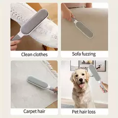 Removedor de pêlos de animais de estimação de dupla face, escova de fiapos pegajosa eletrostática manual, para gato, roupas, sofá, móveis, limpeza de carpetes na internet