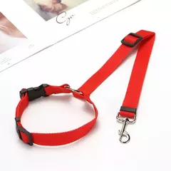 Cinto de segurança dois em um para animais de estimação, cor sólida, trela de chumbo de nylon, cinto de segurança ajustável para cães, coleira, acessórios para animais de estimação - comprar online