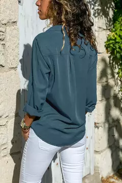 Blusas de tamanho grande soltas vintage de manga comprida feminina, camisa feminina casual, roupas femininas, monocromáticas, primavera, outono, moda - loja online