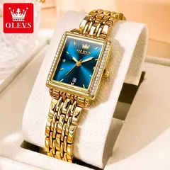 OLEVS-Relógio Quartzo de Diamante Impermeável em Aço Inoxidável Feminino, Elegante, Top Fashion, Negócios, Luxo, Original