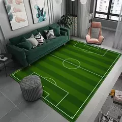 Imagem do 3D Campo de Futebol Tapete para Crianças Quarto Macio Tapete Tapete de Poliést
