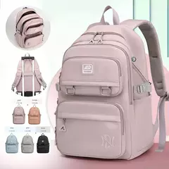 Mochila de Nylon Impermeável para Estudantes, Bolsa de Ombro Dupla, Grande Capacidade, Casual, Viagem, Universidade, Moda na internet